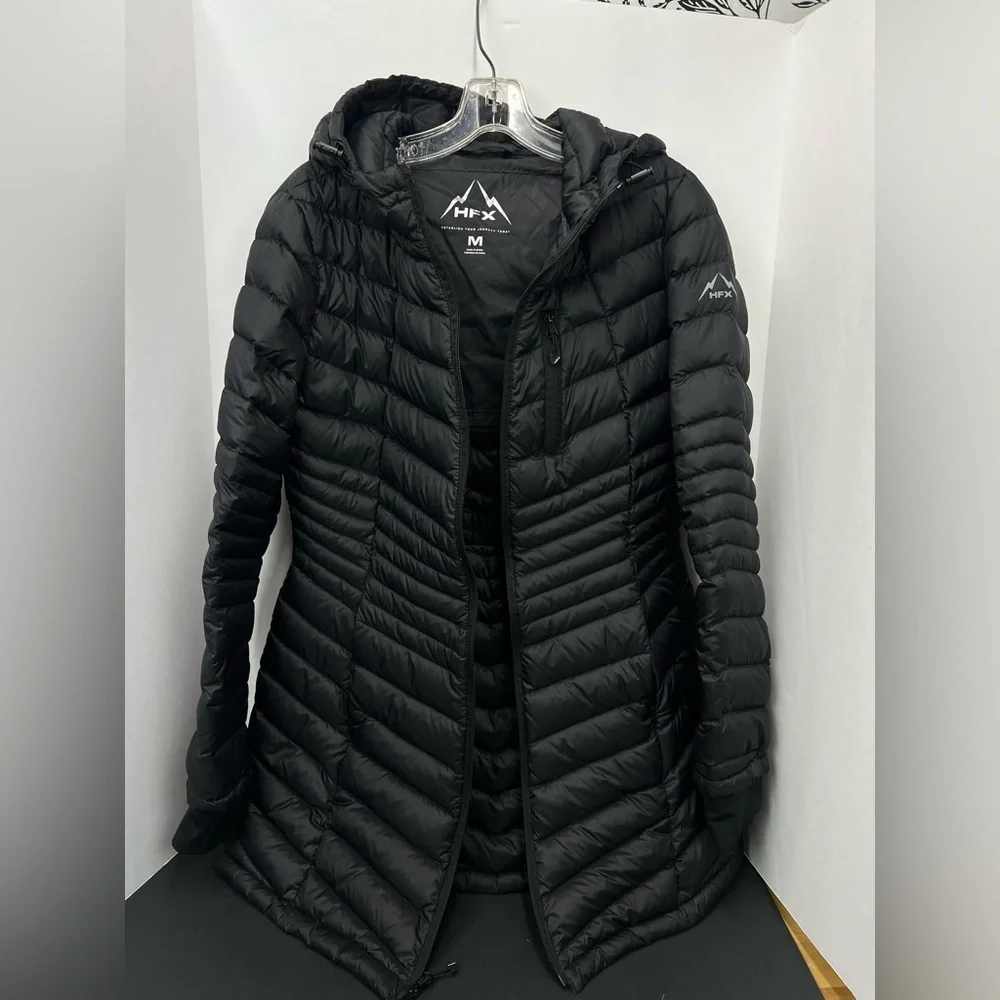 HFX Medium size, Women's Black Hooded Puffer Jacket - Picture 6 of 12